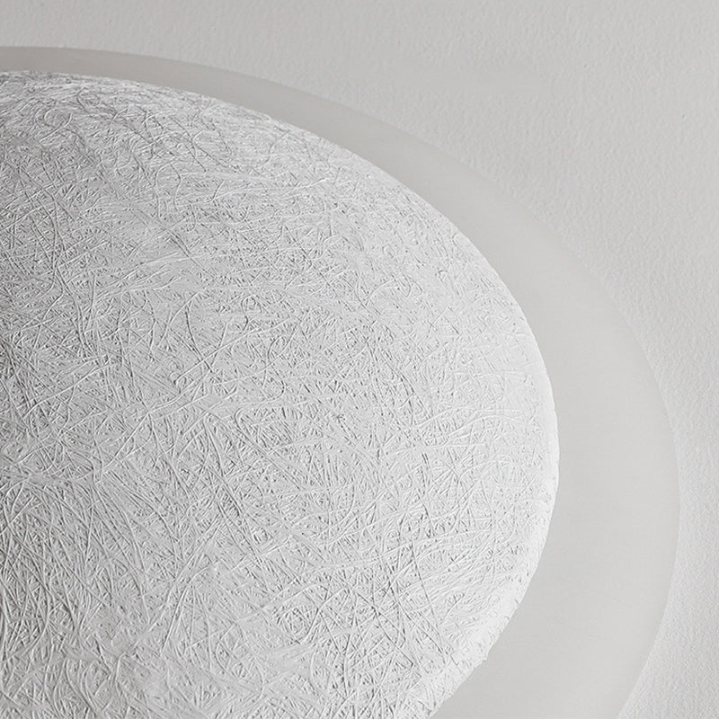 Modern Minimalist Resin Acrylic Moon Shade LED Flush Mount Ceiling Light For Bedroom