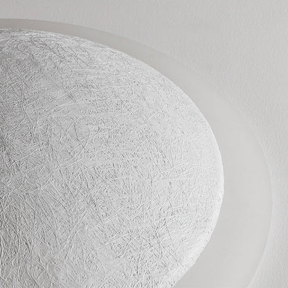 Modern Minimalist Resin Acrylic Moon Shade LED Flush Mount Ceiling Light For Bedroom