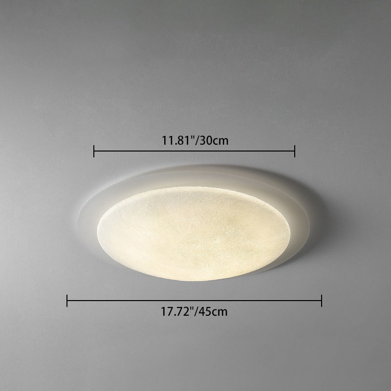 Modern Minimalist Resin Acrylic Moon Shade LED Flush Mount Ceiling Light For Bedroom