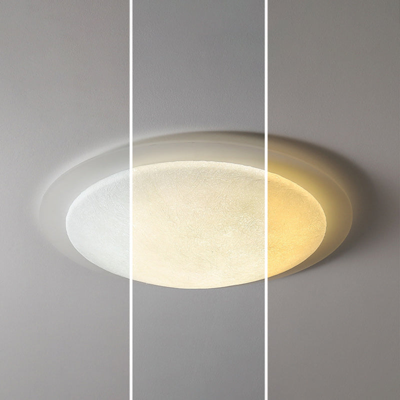 Modern Minimalist Resin Acrylic Moon Shade LED Flush Mount Ceiling Light For Bedroom