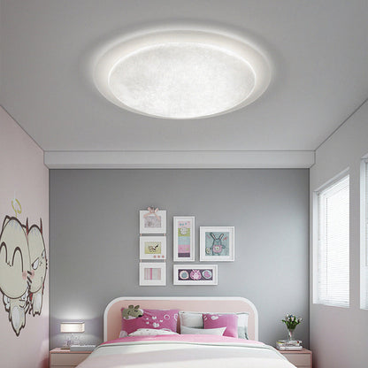 Modern Minimalist Resin Acrylic Moon Shade LED Flush Mount Ceiling Light For Bedroom