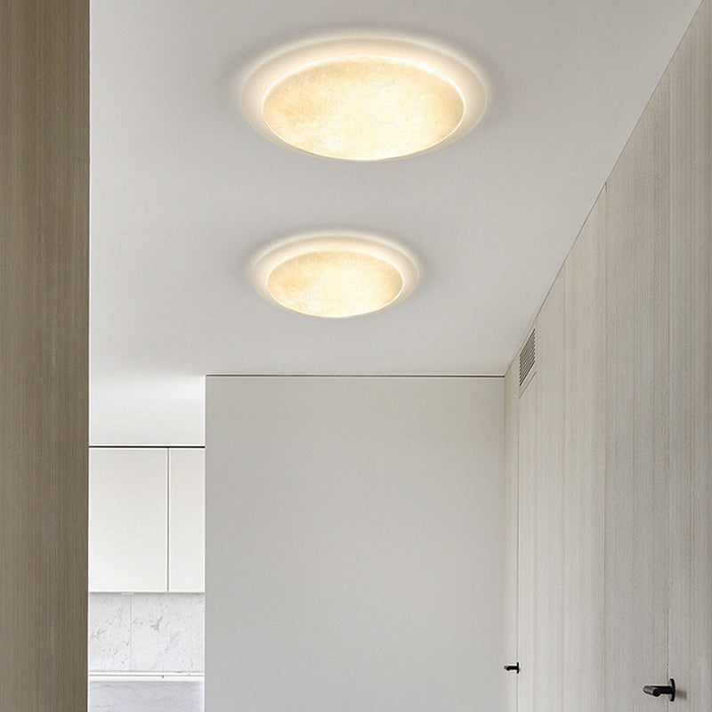 Modern Minimalist Resin Acrylic Moon Shade LED Flush Mount Ceiling Light For Bedroom
