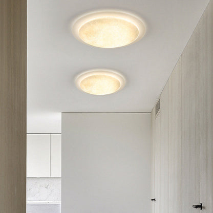 Modern Minimalist Resin Acrylic Moon Shade LED Flush Mount Ceiling Light For Bedroom