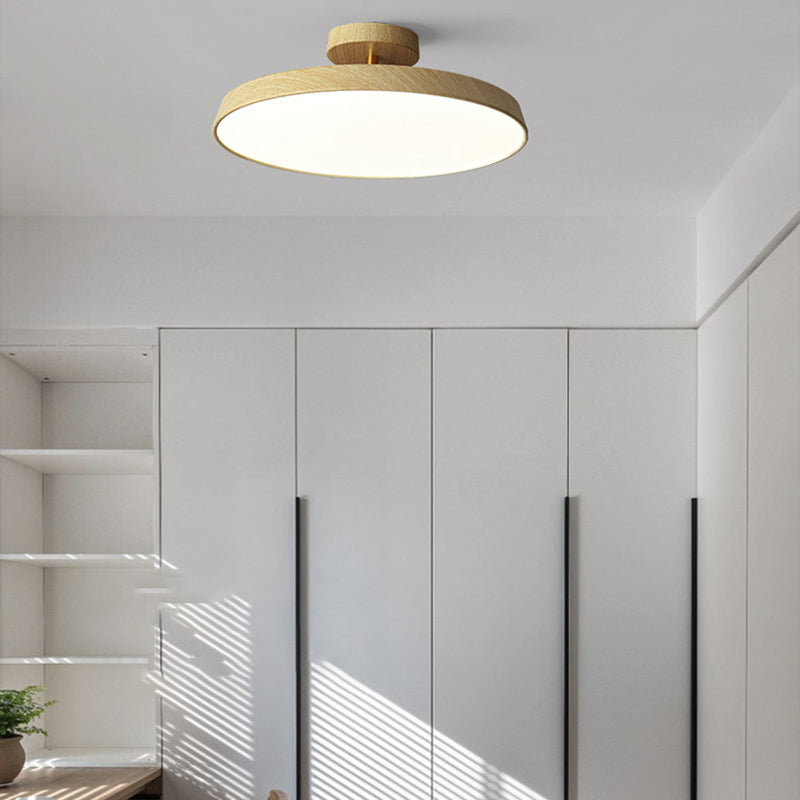 Modern Mid-century Geometric Circle Metal Acrylic LED Semi-flush Mount Ceiling Light for Bedroom