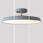 Modern Mid-century Geometric Circle Metal Acrylic LED Semi-flush Mount Ceiling Light for Bedroom