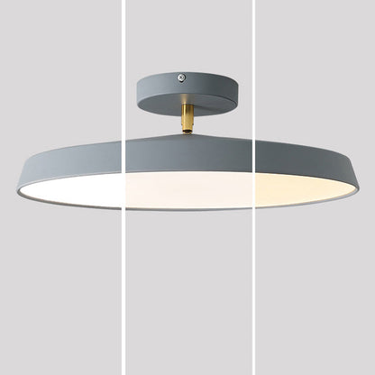 Modern Mid-century Geometric Circle Metal Acrylic LED Semi-flush Mount Ceiling Light for Bedroom