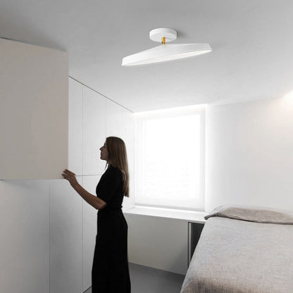 Modern Mid-century Geometric Circle Metal Acrylic LED Semi-flush Mount Ceiling Light for Bedroom