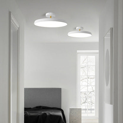 Modern Mid-century Geometric Circle Metal Acrylic LED Semi-flush Mount Ceiling Light for Bedroom