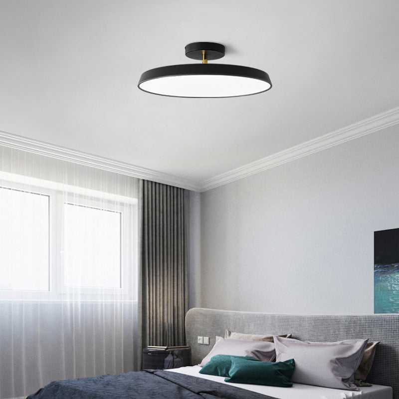 Modern Mid-century Geometric Circle Metal Acrylic LED Semi-flush Mount Ceiling Light for Bedroom