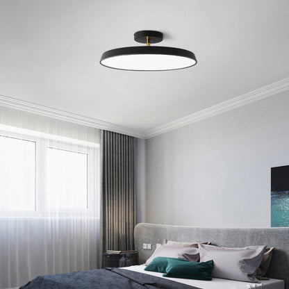 Modern Mid-century Geometric Circle Metal Acrylic LED Semi-flush Mount Ceiling Light for Bedroom