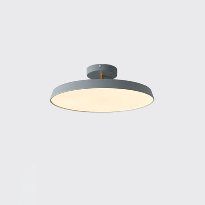 Modern Mid-century Geometric Circle Metal Acrylic LED Semi-flush Mount Ceiling Light for Bedroom