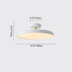 Modern Mid-century Geometric Circle Metal Acrylic LED Semi-flush Mount Ceiling Light for Bedroom