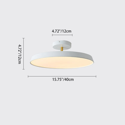 Modern Mid-century Geometric Circle Metal Acrylic LED Semi-flush Mount Ceiling Light for Bedroom