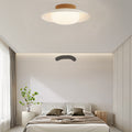 Contemporary Scandinavian Cream Round Dome Metal Acrylic LED Flush Mount Ceiling Light for Bedroom