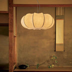 Traditional Japanese Pumpkin Round Iron Silk 2/3-light Pendant Light for Living Room BulbSquare