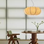 Traditional Japanese Pumpkin Round Iron Silk 2/3-light Pendant Light for Living Room BulbSquare