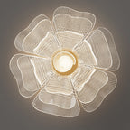 Modern Luxury Flower Petal Dome Iron Acrylic LED Flush Mount Ceiling Light For Bedroom Lumendat