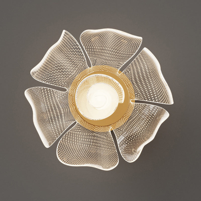 Modern Luxury Flower Petal Dome Iron Acrylic LED Flush Mount Ceiling Light For Bedroom Lumendat