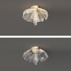 Modern Luxury Flower Petal Dome Iron Acrylic LED Flush Mount Ceiling Light For Bedroom Lumendat
