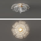 Modern Luxury Flower Petal Dome Iron Acrylic LED Flush Mount Ceiling Light For Bedroom Lumendat