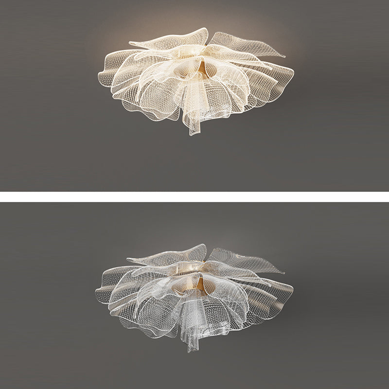 Modern Luxury Flower Petal Dome Iron Acrylic LED Flush Mount Ceiling Light For Bedroom Lumendat