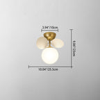 Contemporary Scandinavian Colorful Flower Orb Metal Glass Acrylic 1/4/6/8 Light Semi-flush Mount Ceiling Light for Bedroom BulbSquare