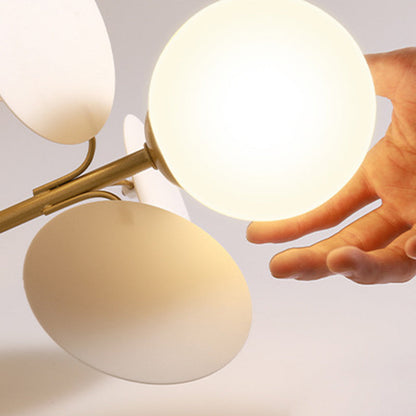 Contemporary Scandinavian Colorful Flower Orb Metal Glass Acrylic 1/4/6/8 Light Semi-flush Mount Ceiling Light for Bedroom