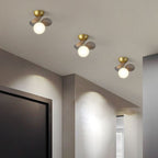 Contemporary Scandinavian Colorful Flower Orb Metal Glass Acrylic 1/4/6/8 Light Semi-flush Mount Ceiling Light for Bedroom BulbSquare