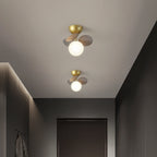 Contemporary Scandinavian Colorful Flower Orb Metal Glass Acrylic 1/4/6/8 Light Semi-flush Mount Ceiling Light for Bedroom BulbSquare