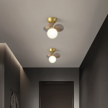Contemporary Scandinavian Colorful Flower Orb Metal Glass Acrylic 1/4/6/8 Light Semi-flush Mount Ceiling Light for Bedroom