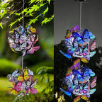 Modern Art Deco Hanging Solar Waterproof Butterfly Ball Round Iron LED Outdoor Light For Garden Lumendat