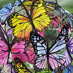 Modern Art Deco Hanging Solar Waterproof Butterfly Ball Round Iron LED Outdoor Light For Garden Lumendat