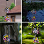 Modern Art Deco Hanging Solar Waterproof Butterfly Ball Round Iron LED Outdoor Light For Garden Lumendat