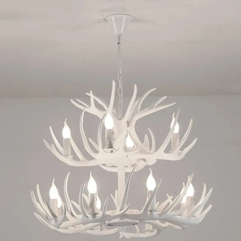 Modern Art Deco Antler Shaped Iron Pvc 4/6/8/9/12 Light Chandelier for Dining Room Lumendat