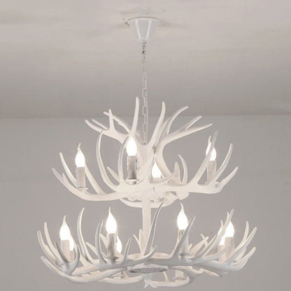 Modern Art Deco Antler Shaped Iron Pvc 4/6/8/9/12 Light Chandelier for Dining Room