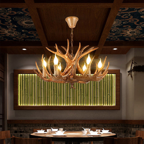 Modern Art Deco Antler Shaped Iron Pvc 4/6/8/9/12 Light Chandelier for Dining Room