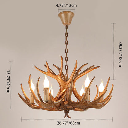 Modern Art Deco Antler Shaped Iron Pvc 4/6/8/9/12 Light Chandelier for Dining Room