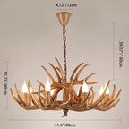 Modern Art Deco Antler Shaped Iron Pvc 4/6/8/9/12 Light Chandelier for Dining Room Lumendat
