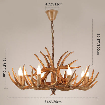 Modern Art Deco Antler Shaped Iron Pvc 4/6/8/9/12 Light Chandelier for Dining Room