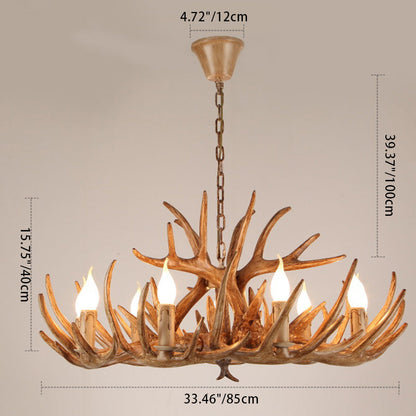 Modern Art Deco Antler Shaped Iron Pvc 4/6/8/9/12 Light Chandelier for Dining Room