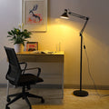 Contemporary Scandinavian Retractable Swivel Round Iron 1-Light Standing Floor Lamp For Bedroom Lumendat