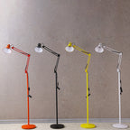 Contemporary Scandinavian Retractable Swivel Round Iron 1-Light Standing Floor Lamp For Bedroom Lumendat