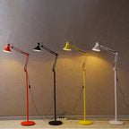 Contemporary Scandinavian Retractable Swivel Round Iron 1-Light Standing Floor Lamp For Bedroom Lumendat
