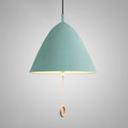 Contemporary Scandinavian Macaron Pull Line Conical Round Aluminum 2/3 Light Pendant Light for Bedroom BulbSquare