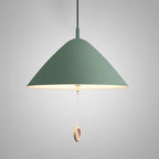 Contemporary Scandinavian Macaron Pull Line Conical Round Aluminum 2/3 Light Pendant Light for Bedroom BulbSquare