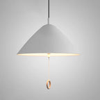 Contemporary Scandinavian Macaron Pull Line Conical Round Aluminum 2/3 Light Pendant Light for Bedroom BulbSquare