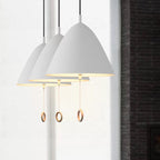 Contemporary Scandinavian Macaron Pull Line Conical Round Aluminum 2/3 Light Pendant Light for Bedroom BulbSquare