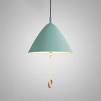 Contemporary Scandinavian Macaron Pull Line Conical Round Aluminum 2/3 Light Pendant Light for Bedroom BulbSquare
