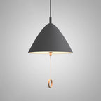 Contemporary Scandinavian Macaron Pull Line Conical Round Aluminum 2/3 Light Pendant Light for Bedroom BulbSquare