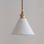 Contemporary Scandinavian Round Cylinder Cone Copper Ceramic 1-light Pendant Light for Dining Room BulbSquare